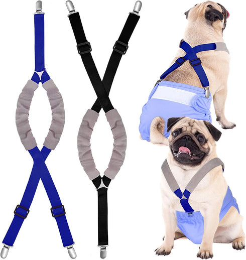 Saintrygo 2 Pcs Dog Suspenders for Diapers Female Male Belly Bands Canine