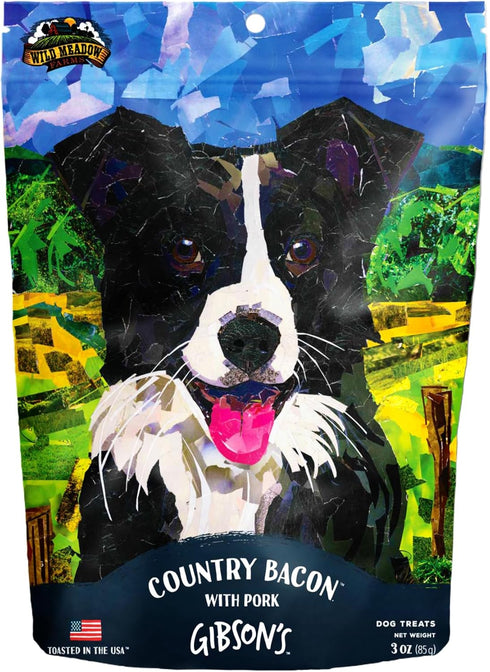 Wild Meadow Farms Gibson's Country Bacon with Pork, Soft Jerky Dog Treats, 3 Ounce Pouch