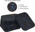 uxcell Treadmill Mat, 3.9"x3.9" Exercise Equipment Mat for Floor Protection, Sound Reduction, Black Blue, 6 Pcs