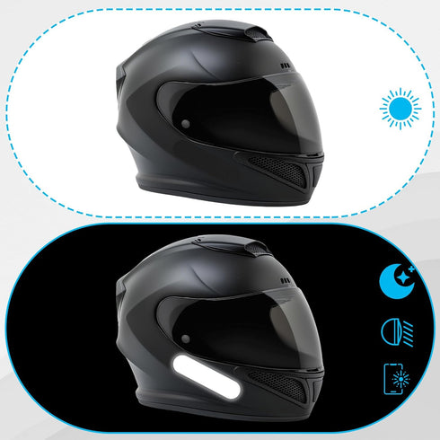 HJZHII 10PCS Black Reflective Tape, Motorcycle Helmet Decals Reflective Stickers for Helmet Motorcycle Helmets Stickers
