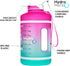 NatureWorks HydroMATE Half Gallon Water Bottle, 64 oz with Time Markers, BPA Free, Reusable Leak Proof Jug