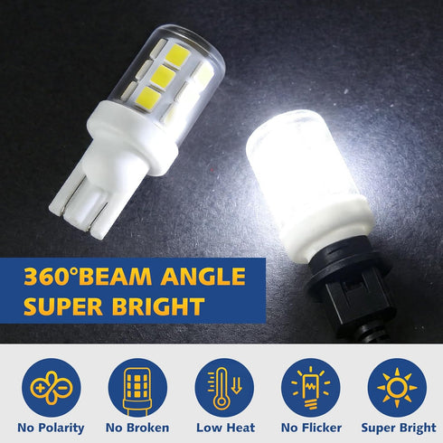 T10 Bulb 12-24V, 6000K Sailboat (2PCS) Wedge Base Boat Light LED White Marine Navigation Lights Replacement for Anchor