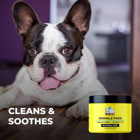 Wrinkle Wipes for Bulldogs, Alcohol Free Dog Face Wipes for Wrinkles and Tail Pockets