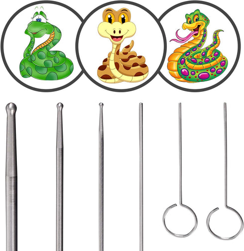 REPTI ZOO Snake Probe Kit, 6 Pieces Round Ball Tip Professional Reptiles Snake Sexing Probes Set