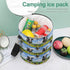 SEBNATAL Insulated Cooler Bag for Camping, Reusable Round Thermal Lunch Bag, Keep Drinks Cold and Food Warm