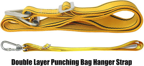 Heavy Duty Boxing Bag Hanger Strap Mount - Yellow, Supports Up to 1000lbs, Adjustable Length 40-80in, Ideal for Boxing