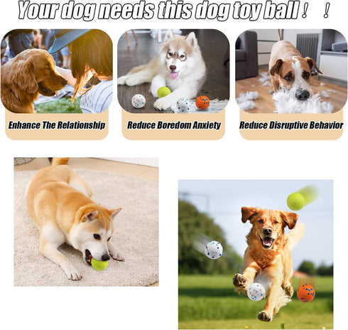 Indestructible Dog Balls for Aggressive Chewers - Floating Bouncy Balls for Small Breed Dogs - 2.5" (4 Pack)