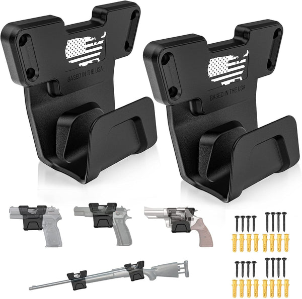 Upgrade Gun Magnet Mount with Safety Trigger Guard for Most Guns, Magnetic Holder for Car, Walls, Safe