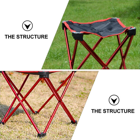 Healifty Portable Folding Outdoor Stool Large Size Multipurpose Camping Chair for Barbecue Fishing Beach Hiking