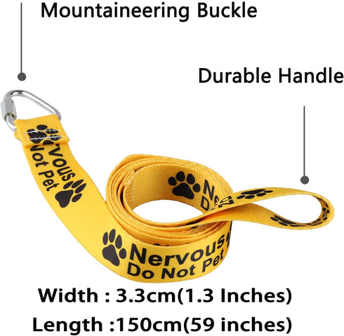 Funny Dog Leash Nervous Do Not Pet Dog Leash Walking Training Dog Leashes Dog Owner Pet Lover Gift (Nervous Do Not Pet-YE)