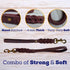 Leather Short Dog Leash 15 Inch, Braided Traffic Lead for Large Dogs, Heavy Duty Leather (Brown)