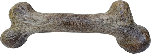 8.5", Pet Qwerks Dinosaur BarkBone - Wood Dog Bone for Moderate Chewers - Peanut Butter Flavor - Small Breeds