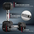RitFit 5-300LBS Rubber Encased Hex Dumbbell Sets with Optional Rack for Strength Training, Home Gym Workouts