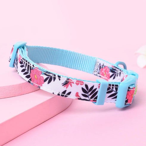 Mile High Life Cute Girl Dog Collars, Lightweight Soft Poly Cotton Fabric for Small Dogs, Flower & Fruit Pattern