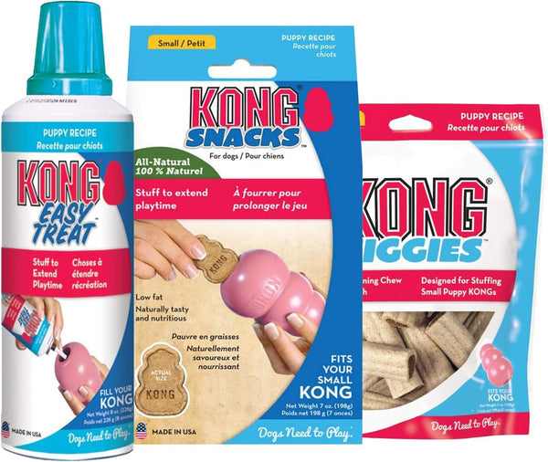 KONG Dog Treat Combo - Easy Treat, Snacks and Ziggies - Puppy Treats for Small Puppies
