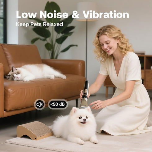 Trimmer HEAPETS Dog Hair Clippers for Grooming Kit and Dog Paw Nail Grinder for Grooming, Low Noise Rechargeable