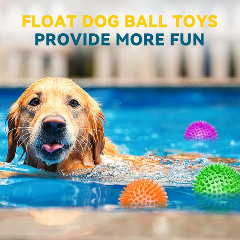 3.5” Large Dog Toys Ball - 6 Pack Squeaky Dog Toys - Durable Fetch Toys for Aggressive Chewers and Teething