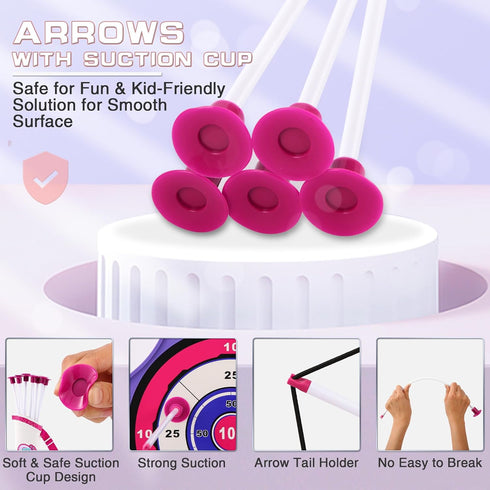 Set 2 Pack Set 20 5 6 7 8 9 10 11 12 4-8 8-12 Bow and Arrow Girl Toys: LED Light Up Archery with Suction Cup Arrows