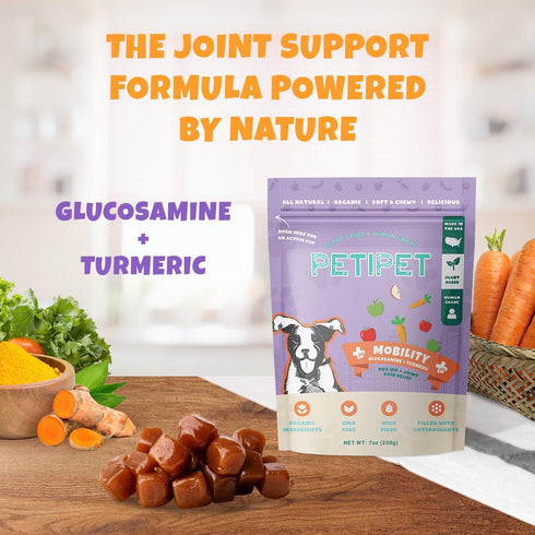 Hip and Joint Supplement for Dogs - Glucosamine and Tumeric Treats - Anti-Inflammatory Chews for Joint Health Support, Arthritis, Pain Relief - For Large and Small Breeds, Senior Dogs, Puppies