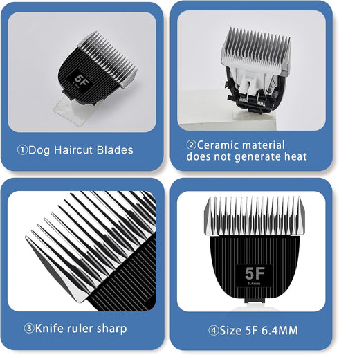 P1 Vacuum,Size-5F 1/4(6.3mm) Replacement Blade for nebot Pro Pet Grooming Kit & Cut Length