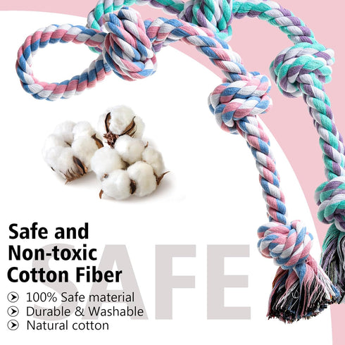 Dog Rope Toys 2 Pcs, Indestructible Chew Toys for Aggressive Chewers, Tough Teething Toys for Small to Large Breeds