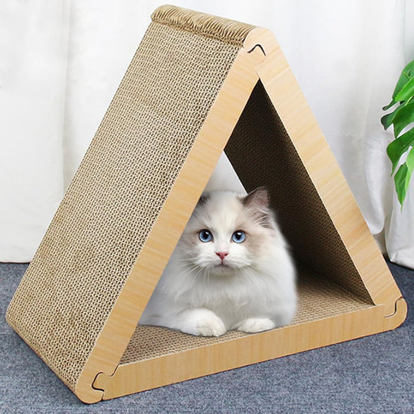Cat Scratcher Cardboard, Durable Large Triangle Vertical Cat Scratching Board with Premium Scratch Textures Design