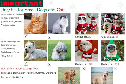 NACOCO Pet Christmas Costumes Dog Suit with Cap, Santa Claus Suit for Dogs and Cats (Red, XL)