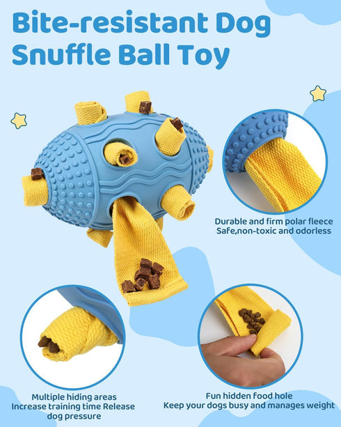 Interactive Dog Toy with Natural Rubber Soccer Design, Dental Care, Pet Energy Relief Brain Teaser Toy, Activity