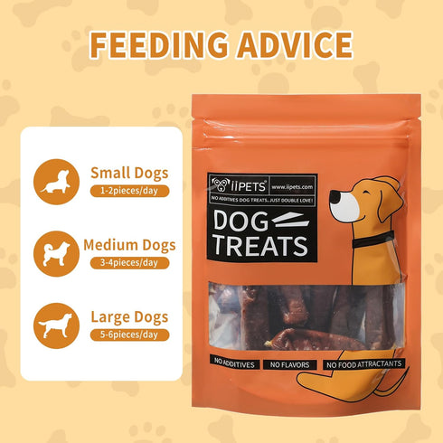 iipets (7.06oz) Lamb Sausage Dog Treats Soft & Healthy Snacks with Lamb Liver, Lamb Fat & Chicken High-Protein