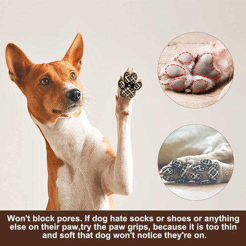 BEAUTYZOO Dog Paw Protectors, Anti-Slip Traction Grip Pads for Small Medium Large Dogs (XL - L 2.2in x W 2.0in)