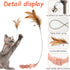 Sumind 6 Pcs Cat Collar Toy with Feather - Interactive Cat Stick Wand Toys with Bell for Indoor Kittens