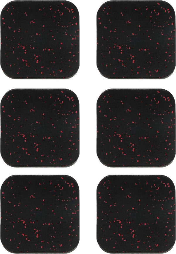 PATIKIL Treadmill Mat, 6 Pcs Exercise Equipment Mat for Noise Reduction, Anti Vibration Rubber Mats for Bike, Black/Red