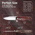 Wood Handle Pocket Knife, 2.9in 8Cr13MoV Stainless Steel Blade, EDC Knife with Belt Clip for Hunting, Camping, Hiking, and Everyday Carry, 6.5in by Vickay