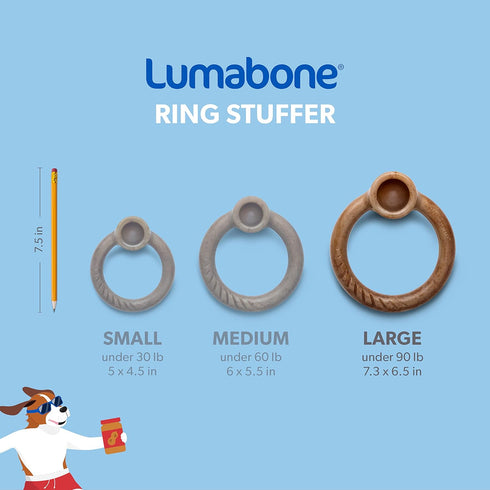 Ring Stuffer Durable Chew Toy for Aggressive Chewers, Real Beef, Made in USA, Large