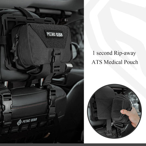 PETAC GEAR Tactical Rip Away Medical Pouch, Tear Off First Aid IFAK Pouch, Molle & Belt Horizontal Emergency Bag