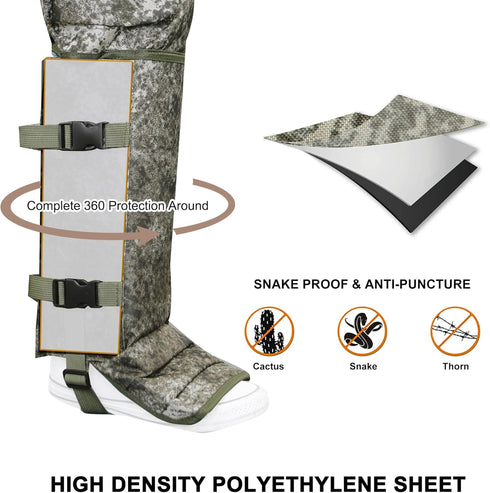 Waterproof Snake Gaiters for Men and Women - Adjustable Snake Chaps for Leg Protection