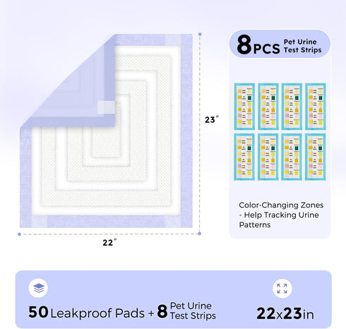 3D-Barrier 7 22"x23" 50 Counts 8 ZOMISIA Puppy Pee Pads for Dogs, Cups Absorb & Rise Puffy Gel-Wall Leak-Proof, + Pet