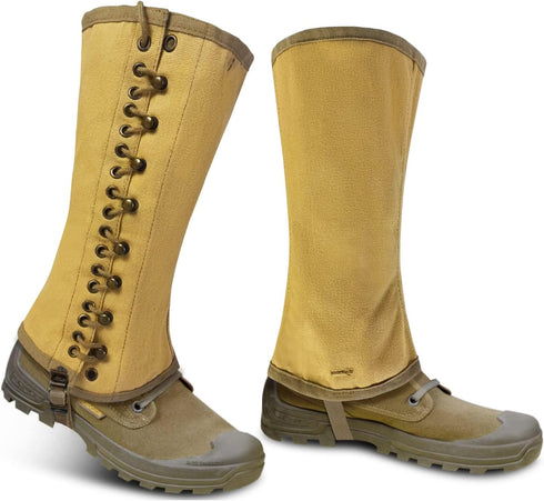 SMONT Canvas Gaiters, Snake Gaiters for Men, WWII Reproduction M1936 Leggings for Hiking Protection