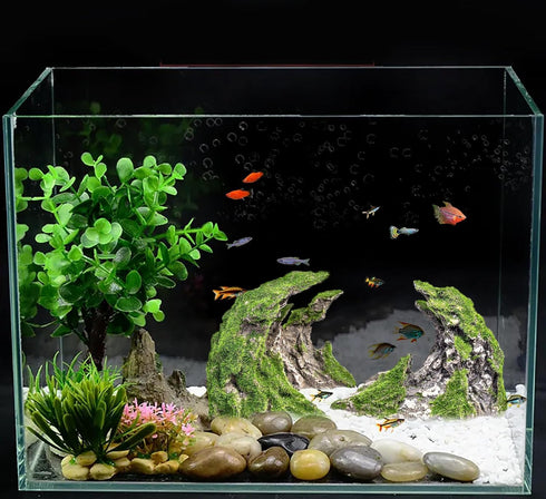 Novelsite Fish Tank Accessories, Premium Aquarium Decorations, Rock Ornaments for Aquatic Beauty, 8.5" W x 4.5" H