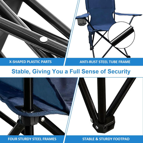 2 Pack 300lbs, Camping Chair Portable Folding Chair, Supports Lightweight Stable Outdoor Chair for Camping Hiking