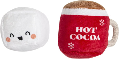 Pearhead Hot Cocoa Christmas Cat Toy Set, Holiday Gift, Set of 2 Plush Rattle Toys