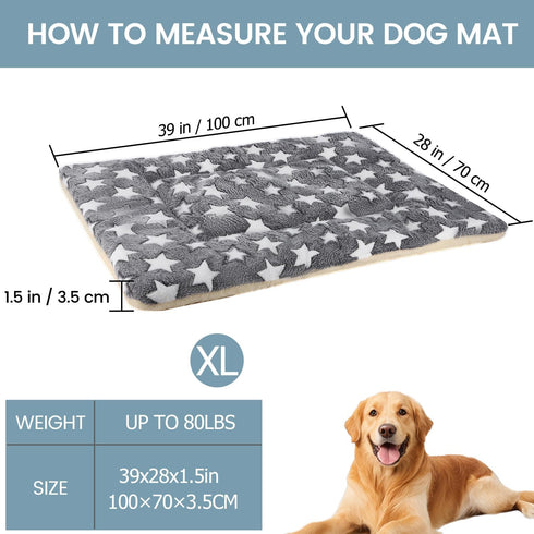 TMbsfatn (39x28x1.5in) Dog Bed Pet mat Dog Box mat Machine Washable Grey