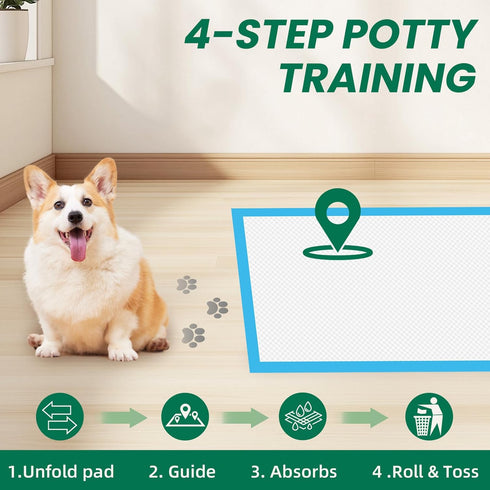 100 Count 28"x30" Large Dog & Cat Puppy Pee Pads - Absorbent Potty Training Pads | Leakproof Quick-Dry Disposable Pet