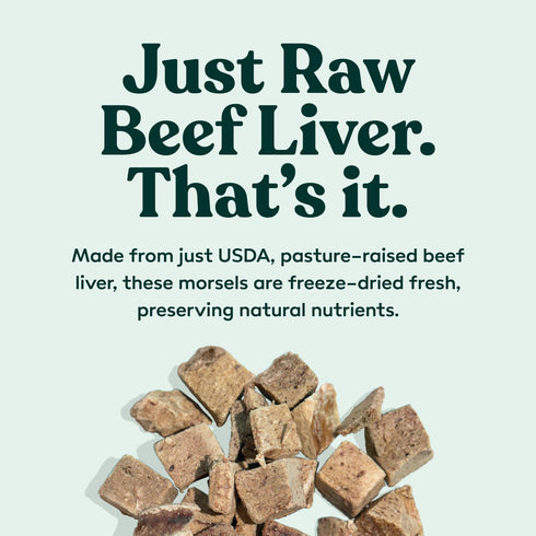 Freeze Dried Dog Treats - Beef Liver - Raw Single Ingredient Beef Liver Dog Treats for Snacks, Training, Dog Food Toppers - All Natural, Healthy Dog & Puppy Treats, 2 oz