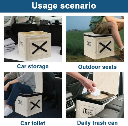 Muopay Portable Toilet for Camping, Portable Toilet for Car, Portable Folding Toilet with Lid, Porta Potty Car Toilet