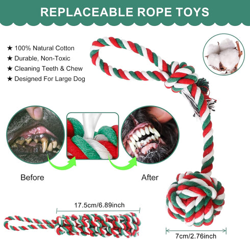HOPET Dog Outdoor Bungee Solo Hanging Toy - Durable Interactive Tug Toy for Small Large Aggressive Chewers