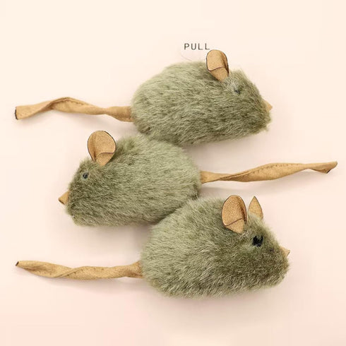 CCwoha Interactive Mouse Cats Toy,Plush Squeaky Plush Cats Toy Automatic Electronic Moving Mouse Kitten Toy for Indoor