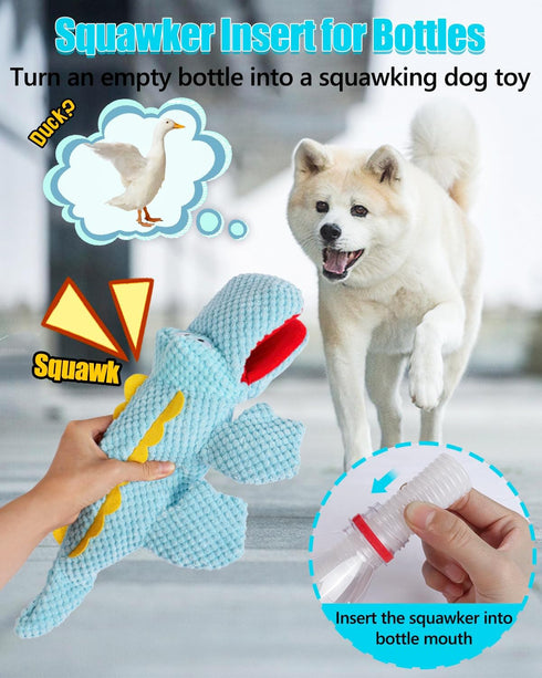 SCHITEC Squeaky Dog Toys, Crinkle Plush Water Bottle Toy, Interactive Chew Toy for Small Medium Large Dogs