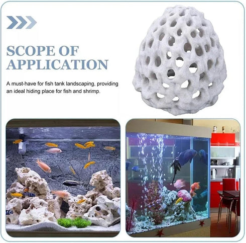 Bingche 3pcs Shrimp Dome Hiding Habitat Aquarium Beta Fish Tank Tunnel Hole Decoration Accessories
