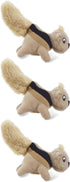 Outward Hound Squeakin Squirrels 3Pack Plush Squeaky Dog Toys for Puppies, Small